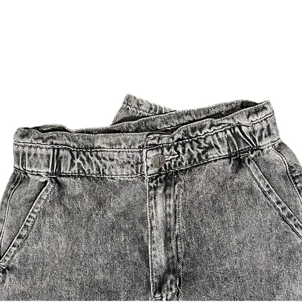 KanCan Women's High Rise 90s Slouch Acid Wash Black Jeans Size 25 Distressed Y2K